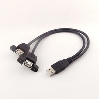 USB 2.0 mâle double montage sur panneau femelle câble séparateur d'extension 3A charge rapide pur cuivre PVC veste feuille blindage ordinateur