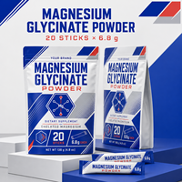 Poudre de glycinate de magnésium à formule personnalisée 6,8 g en sachets individuels, 20 sachets, fabricant de compléments alimentaires OEM ODM