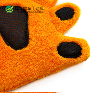 Guantes de Lavado de Autos de Doble Cara de Felpa Coral, 25x26 cm, para Limpieza de Mascotas y Vehículos - Product Image 2