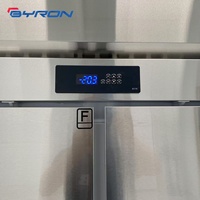 Congélateur vertical commercial en acier inoxydable, réfrigérateur vertical avec panneau de température numérique, refroidissement par air, équipement réglable