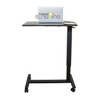 Table de lit réglable en hauteur pneumatique à roulettes de style hospitalier, idéale pour les lits d'hôpital