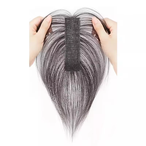 LLbeauty Parrucchino Naturale da <span class=keywords><strong>Donna</strong></span>, Topper Senza Cuciture, Senza Forcine, per Copertura Volume e Crescita dei <span class=keywords><strong>Capelli</strong></span>, Nero Naturale, Remy Liscio con Pizzo - Product Image 1