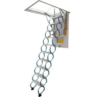 Elektrische Manuelle Tragbare Faltbare Treppe - Design - Ausziehbare Treppe - Gebogene Dachbodentreppe und Leiter mit Tür