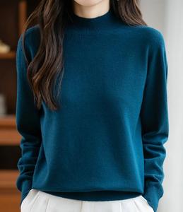 Jac22 B2019 Phụ Nữ Mới Của Bán Cao Cổ Phẳng Dệt Kim Áo Len Với Vòng Cổ Áo Thun Và Bên Trong Áo Len - Product Image 3