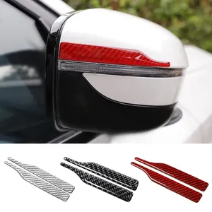 2 uds lujo Universal <span class=keywords><strong>3D</strong></span> fibra de carbono impermeable reutilizable espejo retrovisor Scratch & Crash Protector pegatinas - Product Image 2