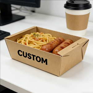 Contenedor Desechable para Comida para Llevar, 3 Compartimentos con Tapa, 2 Litros, Caja de Papel Creativa para Empacar, Caja de Papel para Papas Fritas, Ecológica, OEM, ODM - Product Image 3