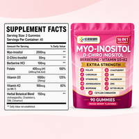 Gummies 16-en-1 Inositol Berberine Myo-Inositol D-Chiro-Inositol Berberine Vitamine D3 K2 Baies Mixtes 90 Gummies