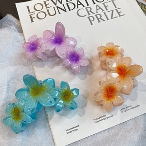 European And American Style Colorful Plumeria Hair <b>Clips</b> Flower Hair Claws Vintage Hair Accessories For Women Back Head Decor - Product Image 4