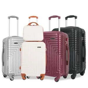 Abs Luggage Set Hard Shell Vintage Scratch Resistant Cosmetic Make Up Suitcase Valise Koffer Baggage