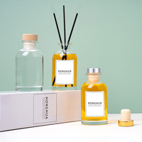 Parfum et emballage de bouteille de diffuseur de roseau en verre de 100ml rond vide de luxe en gros