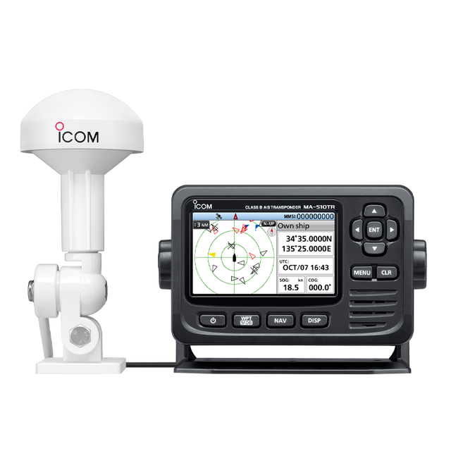ICOM MA-510TR IPX7 Grade Class B AIS Transponder with Wide Viewing-Angle Color TFT LCD Marine Transceiver