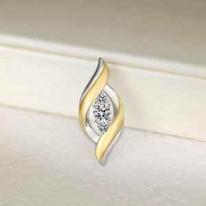 Grace Jewel kustom nama 925 perak murni liontin Moissanite kalung dipersonalisasi ukiran untuk wanita & hadiah kekasih - Product Image 4