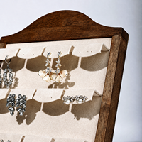 Présentoir vertical en bois de noyer pour boucles d'oreilles, support pour bagues, présentoir à bijoux pour vitrine de magasin, accessoires d'exposition