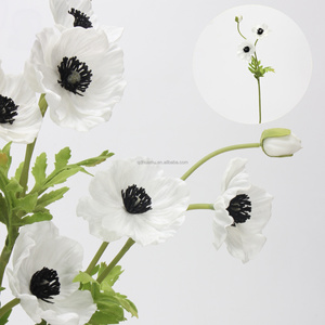 Flores Artificiales de Peonía y Margarita de Tacto Real, PU Realista, Venta al por Mayor, 3 Cabezas, Tallo Largo de 70 cm, Larga Duración, Marca HUAMU - Product Image 5