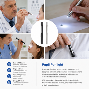Degao USB Rechargeable Dual White Warm Yellow LED Medical Penlight Pupil Examination <b>Pen</b> For Nurse ENT Ophthalmic Check - Product Image 2