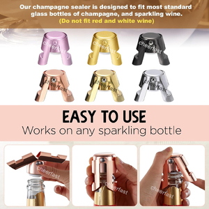 Tapón de champán espumoso de acero inoxidable de Color rosa, sellador de tapón de botella de vino espumoso personalizado con caja de embalaje personalizada - Product Image 3