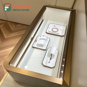 Wooden <b>Jewelry</b> Counter Glass Display <b>Cabinet</b> LED Light High End <b>Jewelry</b> Display Shelf Luxury Display <b>Cabinet</b> - Product Image 5