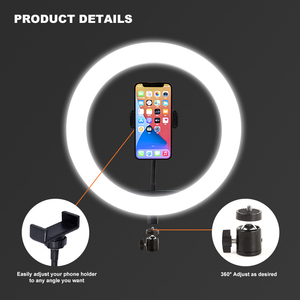 Vendita calda Usb Led lampada di bellezza Make up anello di luce 12 pollici Tiktok di illuminazione fotografica con treppiede porta il telefono per youtube - Product Image 5