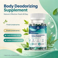 Capsules de contrôle des odeurs sous marque privée 30 pièces – Complément déodorant corps entier, détoxifiant pour l'intestin et la peau, digestion, chlorophylle, menthe, persil – OEM