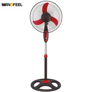 Windfeel Ac Motor Cooling Air Circulation 110v electric personal red floor 3 blade pedestal 16 18 Inch 16inch stand fan