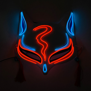 Funny Girl Masques de renard lumineux pour femmes Masque lumineux pour <span class=keywords><strong>le</strong></span> visage supérieur Glow in the Dark Cosplay Neon Disguise <span class=keywords><strong>Mask</strong></span> Supplies - Product Image 4
