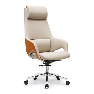 Chaise de bureau de direction moderne de luxe en cuir véritable, dossier haut, pivotante, pour conférence, modèle très vendu - Product Image 6
