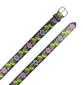 Ceintures <span class=keywords><strong>en</strong></span> <span class=keywords><strong>cuir</strong></span> bohèmes décontractées à la mode personnalisées pour femmes avec boucle <span class=keywords><strong>en</strong></span> alliage faite à la main avec un motif floral brodé personnalisé - Product Image 6