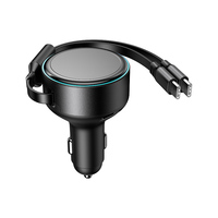 Chargeur de voiture CNBADO X311 60W avec câbles intégrés de 60 cm et 2 ports Type-C, charge rapide, OEM/ODM disponible pour téléphones, tablettes, ordinateurs portables