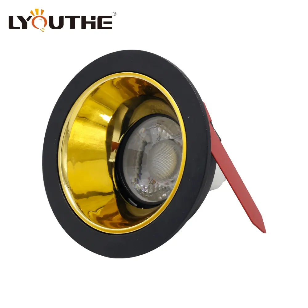 Indoor white black gold silver reflective cup anti glare adjustable plastic GU10 COB round downlights