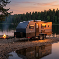 CAMPTRL Caravane de voyage de qualité commerciale, robuste et remorquable, 6 couchages, hébergement mobile pour projets de camping en groupe