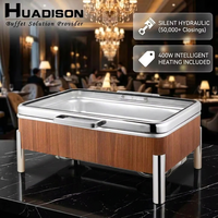 Huadison Hotel fournit un chauffe-plat rectangulaire en acier inoxydable chauffe-plat électrique 9L chauffe-plat pour buffet