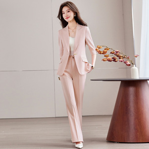 Women's Suit Set Three Quarter Sleeve Satin Anti-Wrinkle Office Lady Commuting Work Wear - Product Image 2