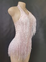 2026 Vente en gros Body scintillant à strass et franges pour femme, justaucorps sexy pour la danse en club, la scène et les soirées, Dropshipping et OEM