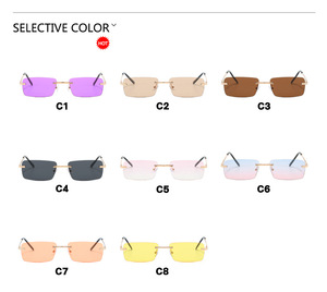 Luxury Brand Small Rectangle Metal Eyewear Women Fashion Shades Vintage Rimless <b>Square</b> Ins <b>Sunglasses</b> Personality Unisex UV400 - Product Image 6