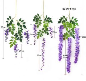 Decorazione di nozze in seta artificiale glicine di fiori pendenti in Rattan fiori della sposa ghirlanda per Home Garden <span class=keywords><strong>Hotel</strong></span> - Product Image 1