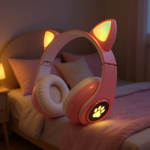 Auriculares Myrva con Orejas de Gato, Inalámbricos Bluetooth 5.0, Luz RGB, Sonido Estéreo para Juegos, Carga Tipo C - Product Image 2