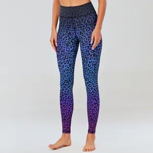 (OEM Factory) active wear high waist fitness leopard yoga pants sublimation animal print leggings for women fitness