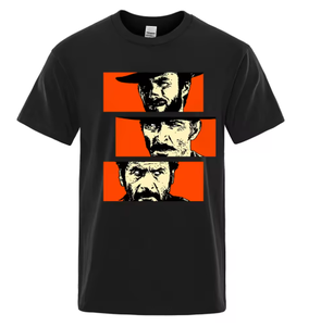 T-shirt unisexe en coton ample pour homme et femme, The Good the Bad and the Ugly, Angel Eyes, Tuco, Cowboy, Il buono brutto cattivo - Product Image 5