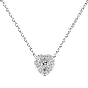 Collar de Joyería para Mujer Dylam Tiny Simplicity Design, Cadena de Plata S925, Eternity, con Colgante en Forma de Corazón con Circonita 5A - Product Image 1