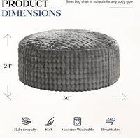Fauteuil pouf moderne en tissu avec housse amovible et lavable, rembourrage moelleux, grand canapé pour la maison, la chambre et le salon, gris