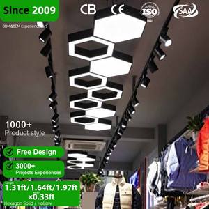 Éclairage de bureau intérieur moderne <span class=keywords><strong>Suspension</strong></span> acrylique Lampe hexagonale LED Luminaires suspendus Lustres <span class=keywords><strong>Suspension</strong></span> hexagonale - Product Image 1