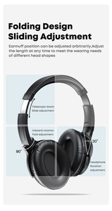 หูฟังไร้สายราคาประหยัด ANC แบบไดนามิก หูฟังหนังครอบหู แฮนด์ฟรี สำหรับเล่นเกมส์บน PC/<span class=keywords><strong>PS4</strong></span>/PS5/Xbox พร้อมบริการดรอปชิปปิ้ง - Product Image 2