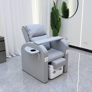 Fauteuil de pédicure de salon de beauté moderne en PU réglable, massage électrique, spa de luxe, fonctionnalités USB, système de jet sans tuyau à drainage automatique - Product Image 1