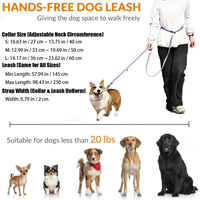 NOVIPET Ensemble laisse et collier pour chien mains libres, étanche en PVC, texture cuir, réglable, durable, bicolore