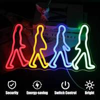 Enseigne néon LED en plastique Abbey Road, style rock, éclairage mural décoratif, indice de protection IP55, pour bar, man cave, studio - Vente en gros fabricant