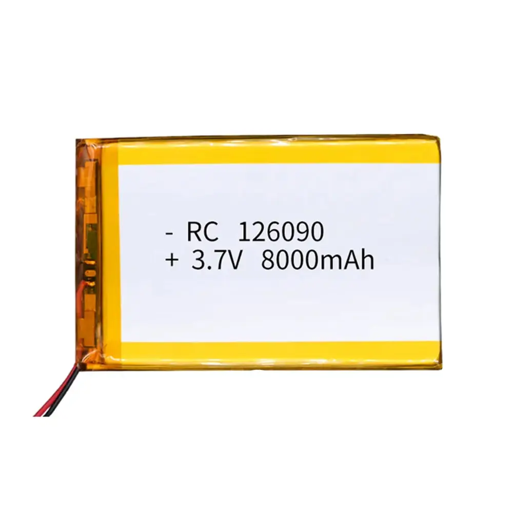 Manufacturer KC CE Household 3.7v 8000mah LP126090 126090 Rechargeable Lithium lipo Polymer Battery For Solar Power Source