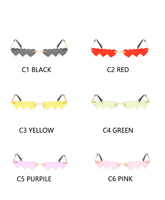 Keloyi Mode adolescents universel lunettes de soleil pour hommes et femmes couleurs Vives lentilles sans cadre en forme de coeur lunettes de soleil