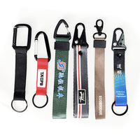 Bracelets en polyester personnalisés, logos et slogans sur mesure, porte-clés mousquetons métalliques, sangles de poignet pour sacs à dos