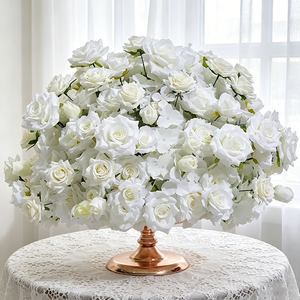 Boule de fleurs artificielles d'hortensia et de rose de 60 cm pour table de mariage, demande en mariage, vitrine et décoration de chemin - Product Image 6