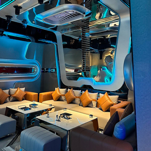 Moderno Night Club divano <span class=keywords><strong>VIP</strong></span> Black Lounge Nightclub mobili da Bar modulare Hotel Lounge Booth Led KTV Bar divano - Product Image 4